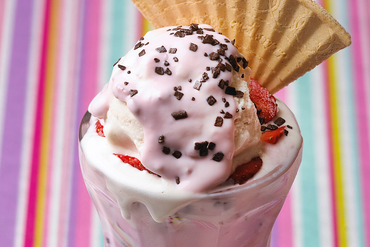 Cheats knickerbocker glory with variety of fruit - Onken Onken