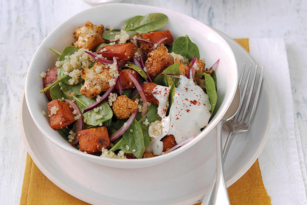 Roasted Cauliflower and Sweet Potato Salad - Onken Onken