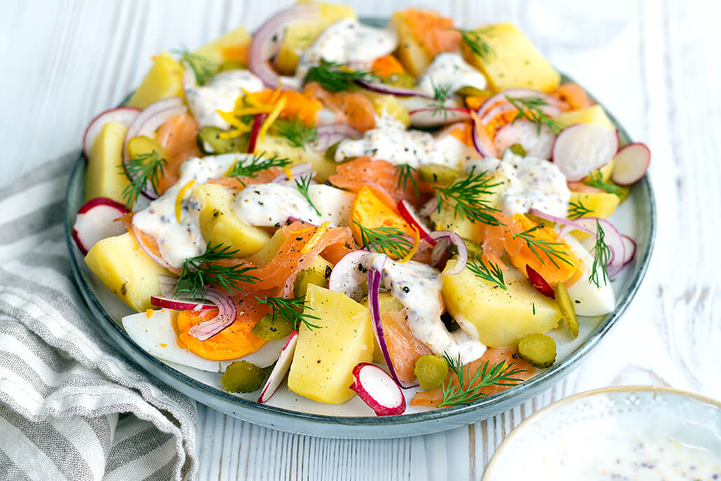 Smoked Salmon & Potato Salad with yogurt dressing | Onken ...