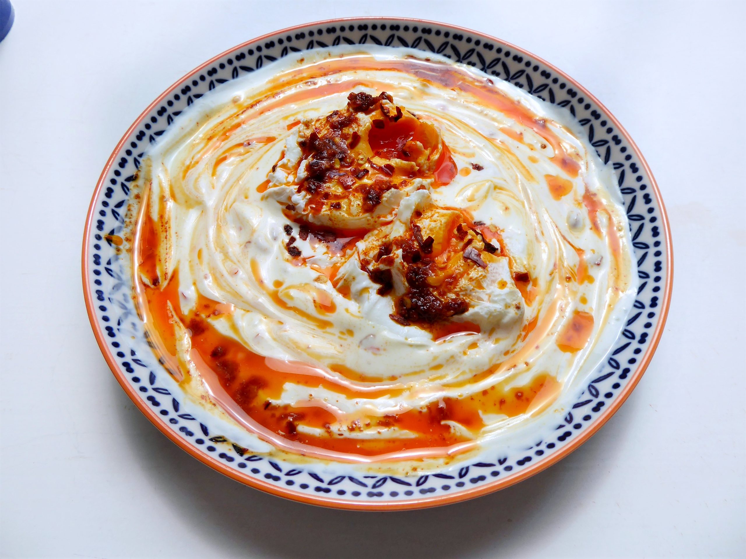 Turkish Eggs in Spicy Yogurt Sauce - Onken Onken