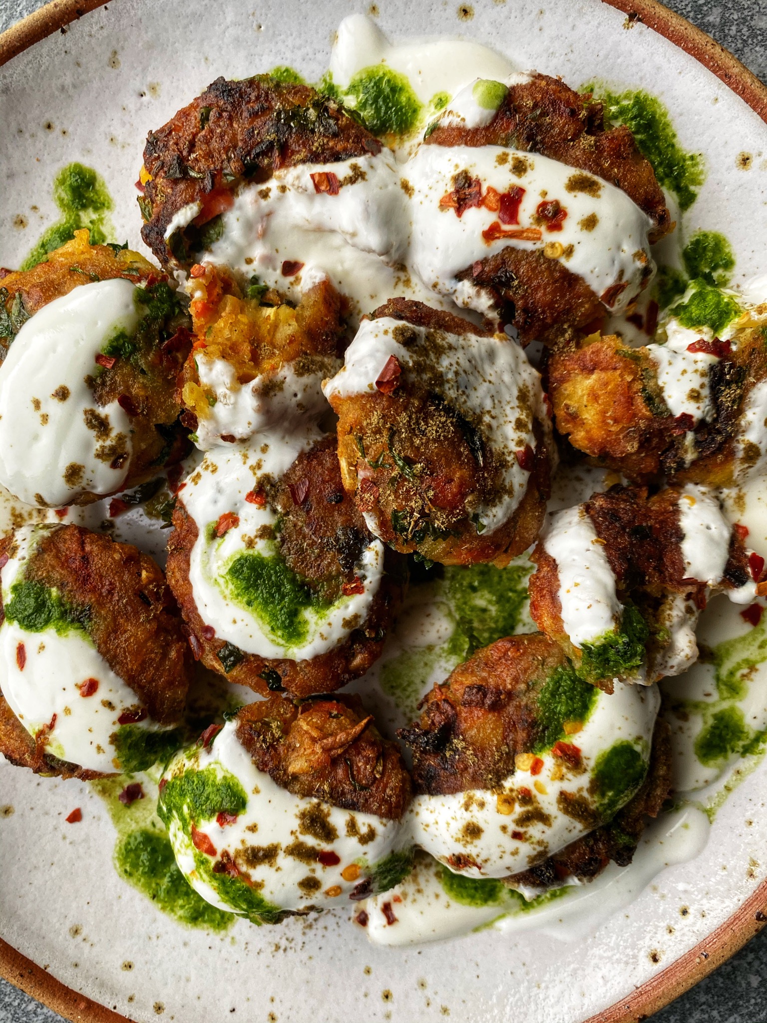 Veg Tikki Yogurt Plate - Onken Onken